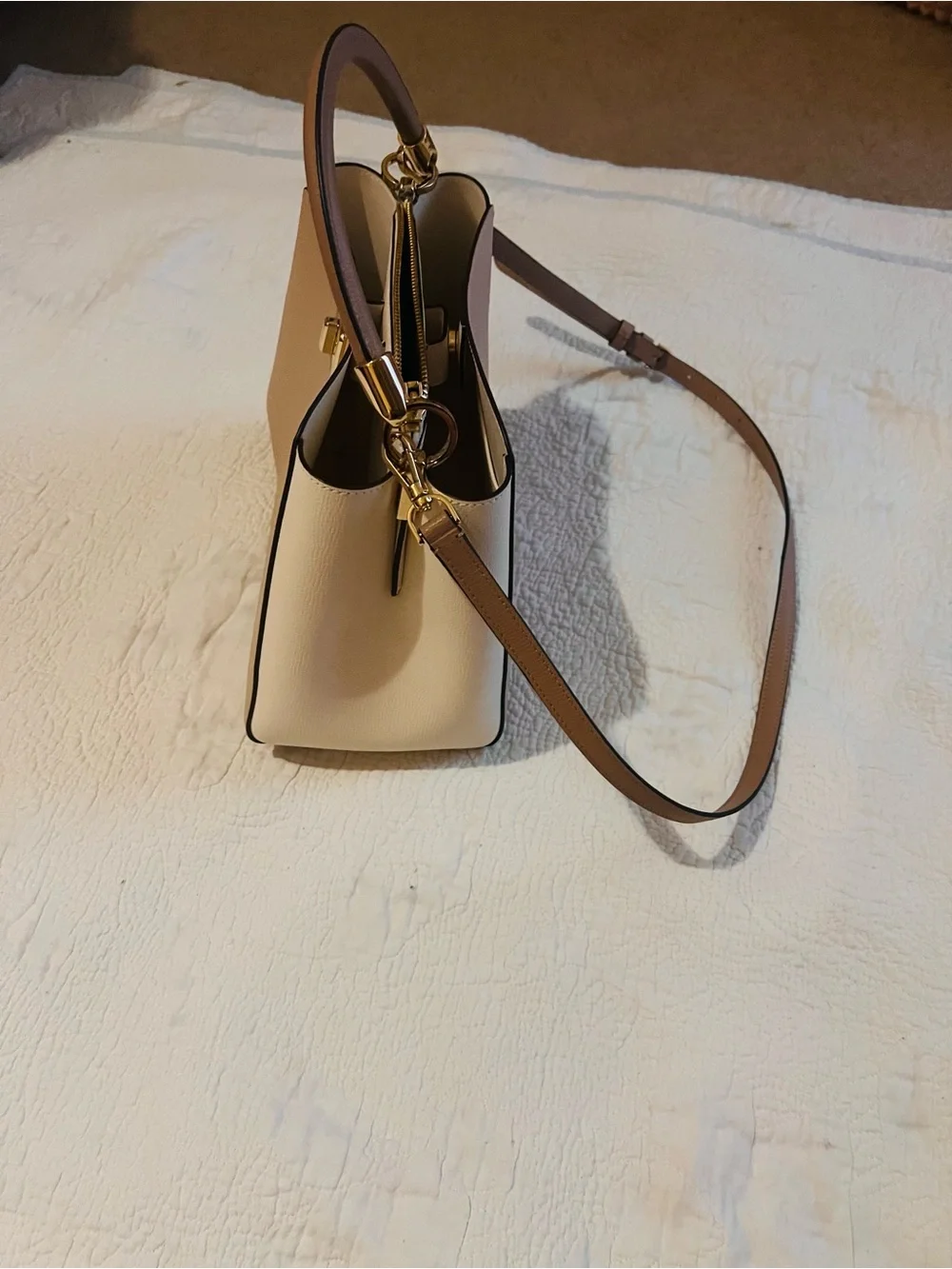 Kate Spade New York Phoebe two-tone blush & cream top-handle satchel